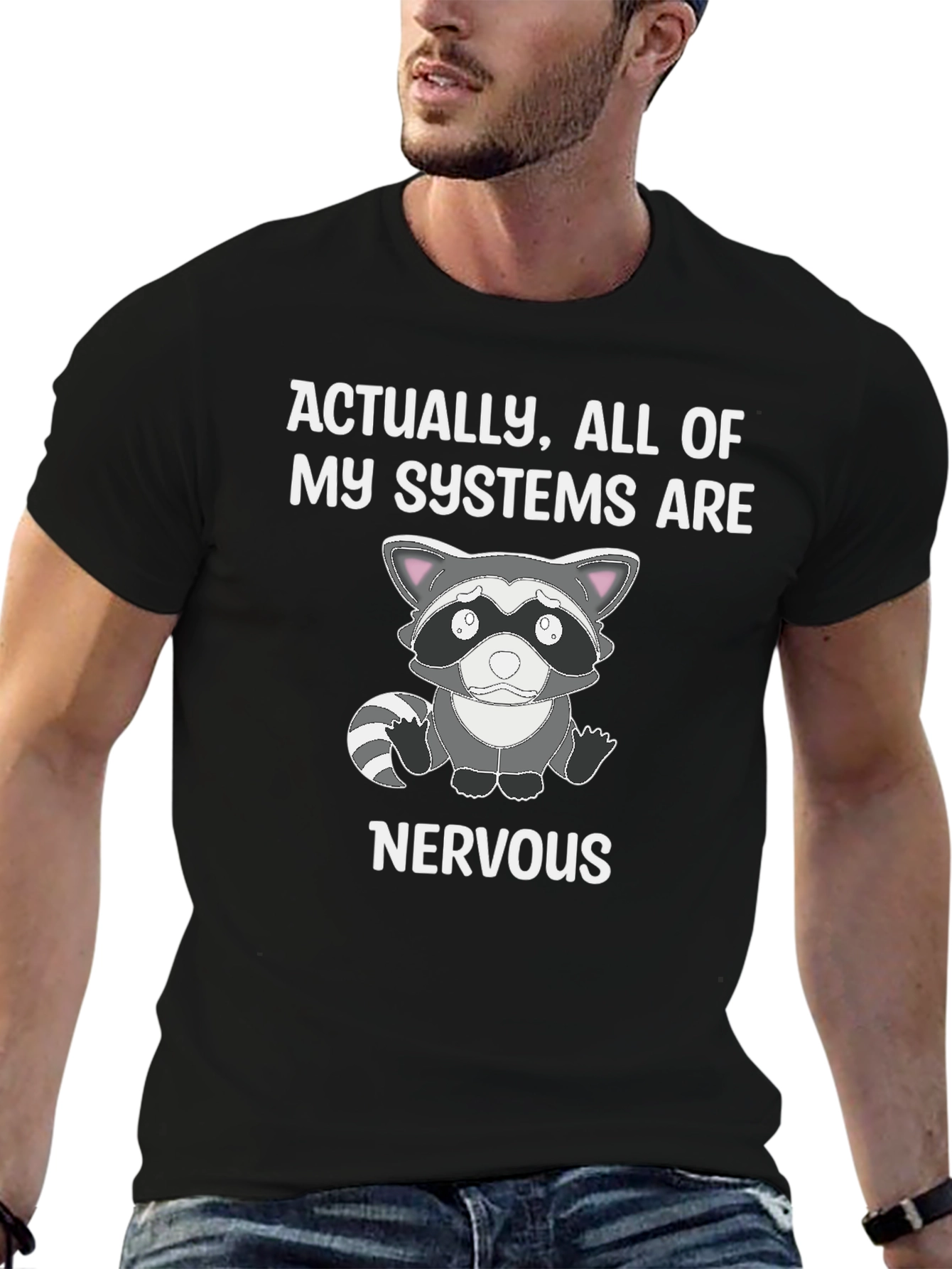 Nervous Raccoon Systems T-Shirt - Funny Graphic Tee