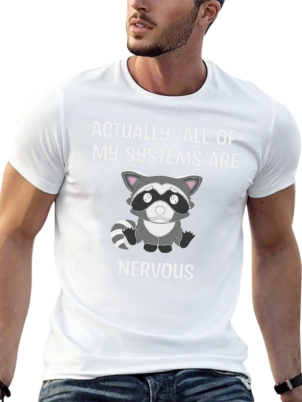 Nervous Raccoon Systems T-Shirt - Funny Graphic Tee