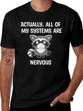 Nervous Raccoon Systems T-Shirt - Funny Graphic Tee