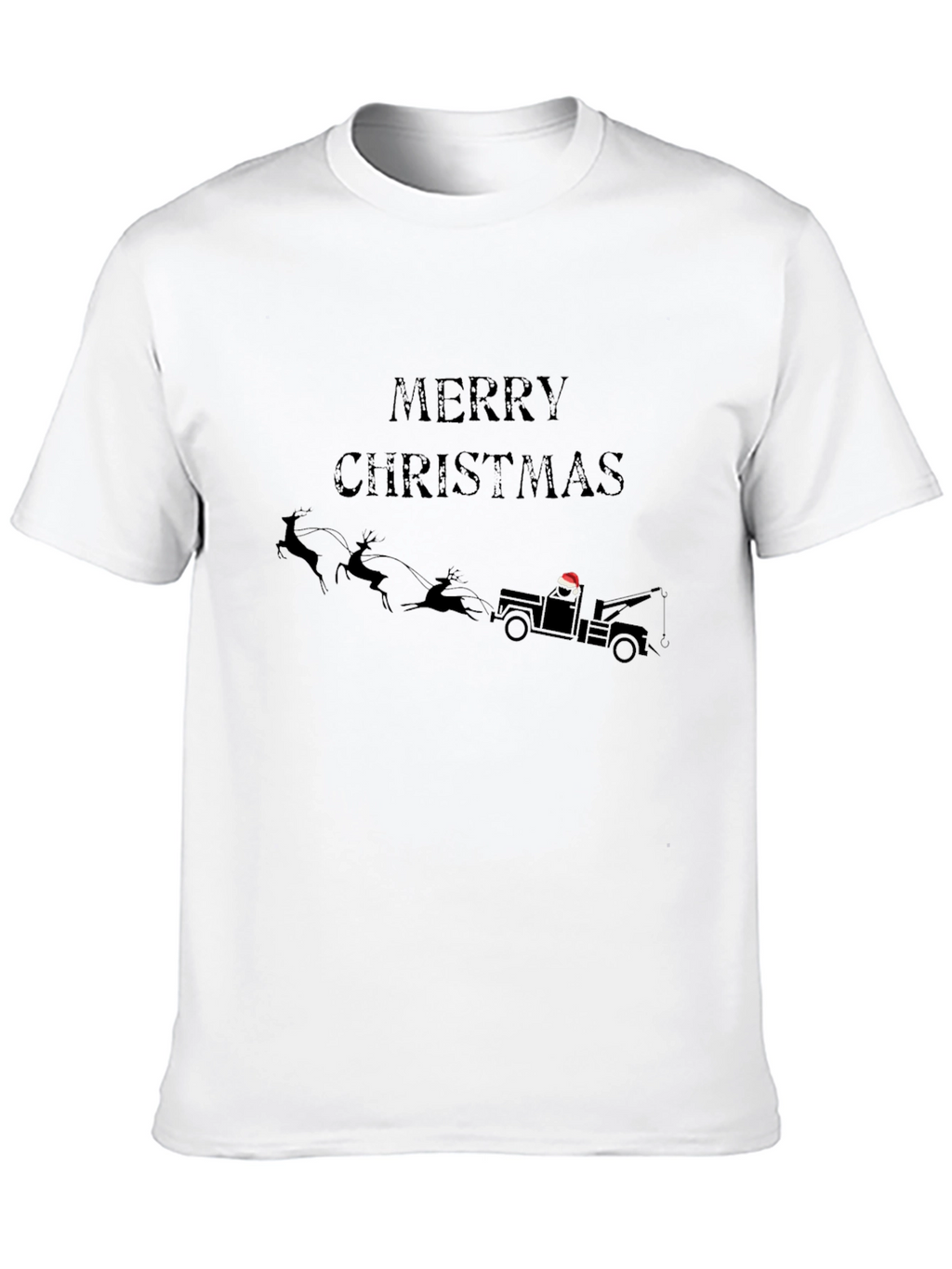 Merry Christmas Tow Truck Santa T-Shirt