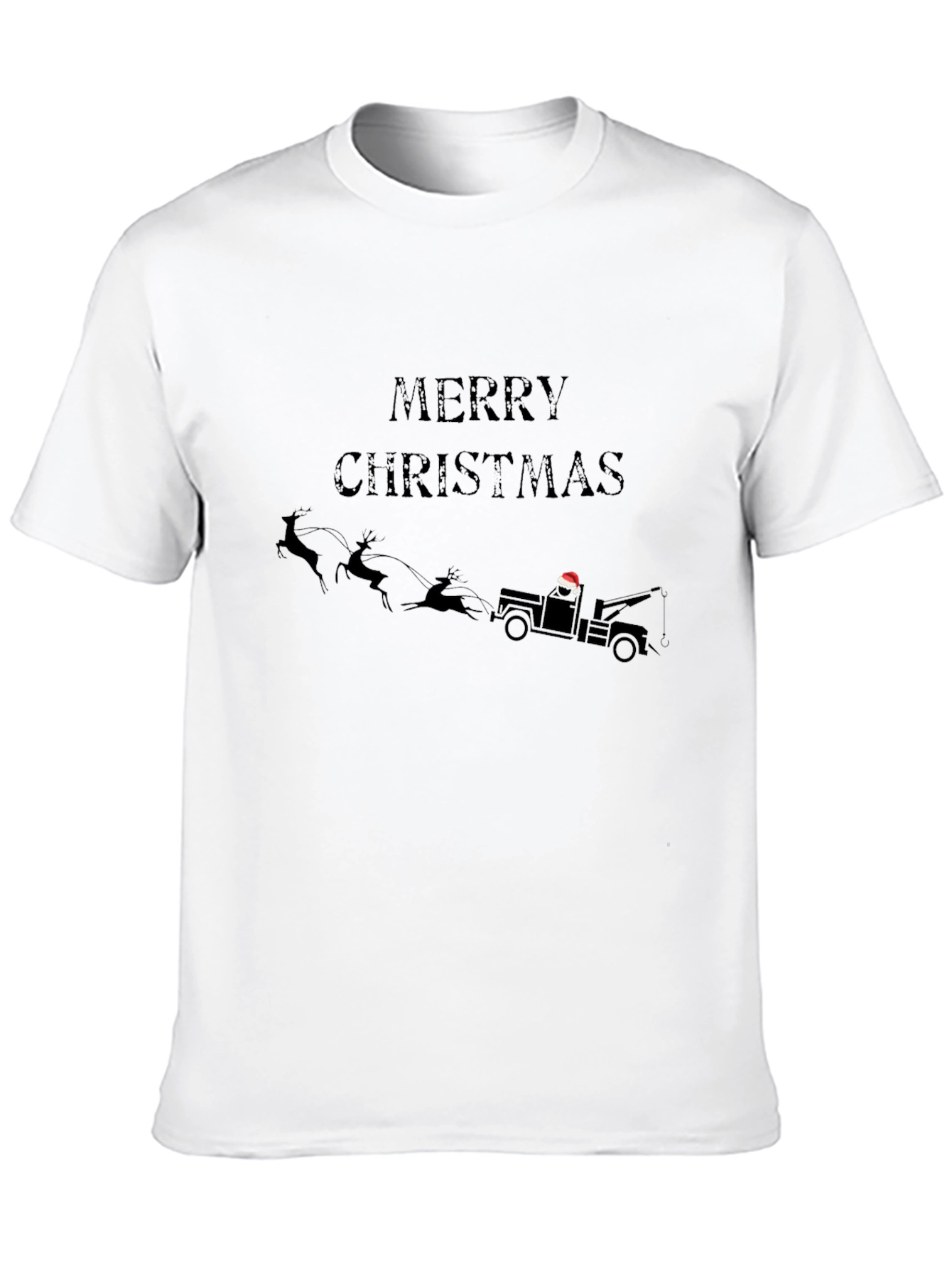 Merry Christmas Tow Truck Santa T-Shirt