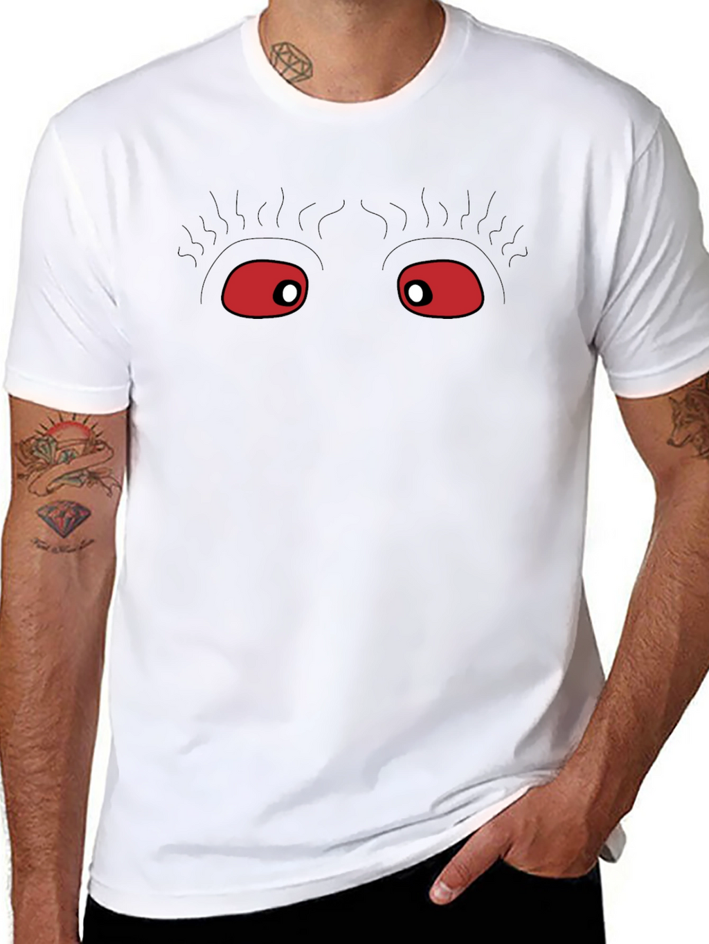 Eerie Eyes Graphic Black T-Shirt