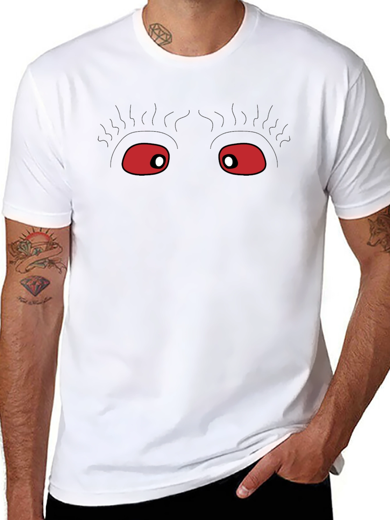 Eerie Eyes Graphic Black T-Shirt