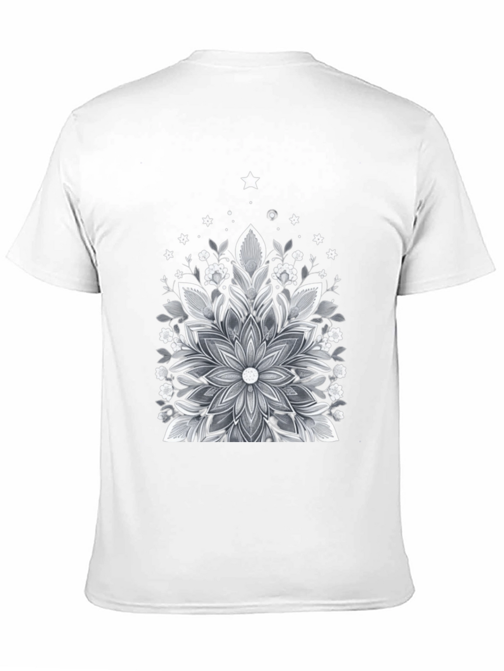Floral Mandala Graphic Tee - Black Cotton Blend