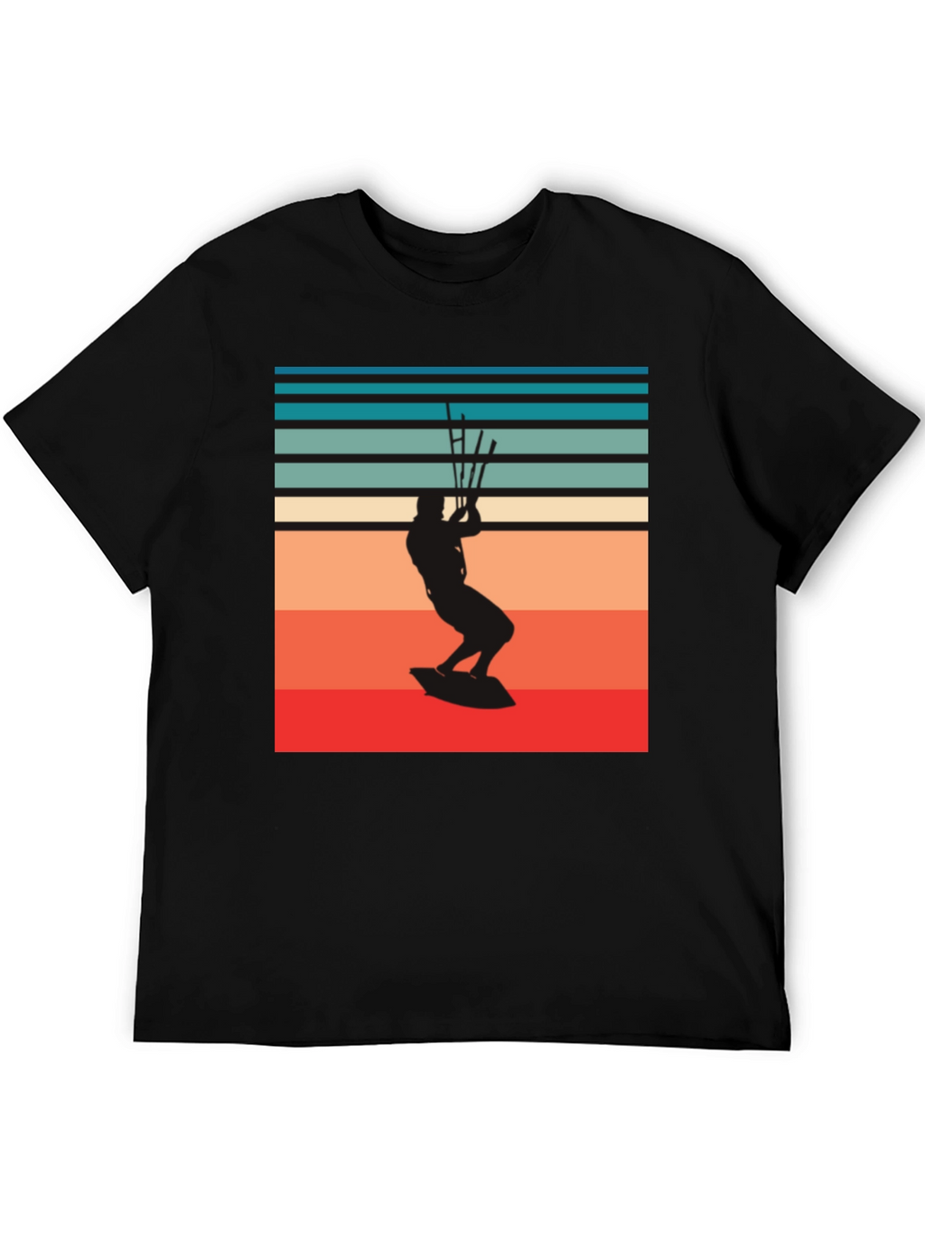 Retro Kitesurfer Graphic Tee - Black