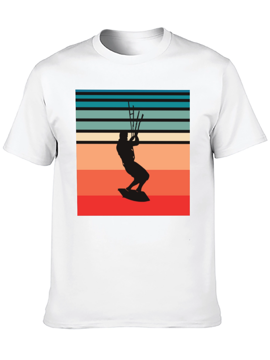 Retro Kitesurfer Graphic Tee - Black