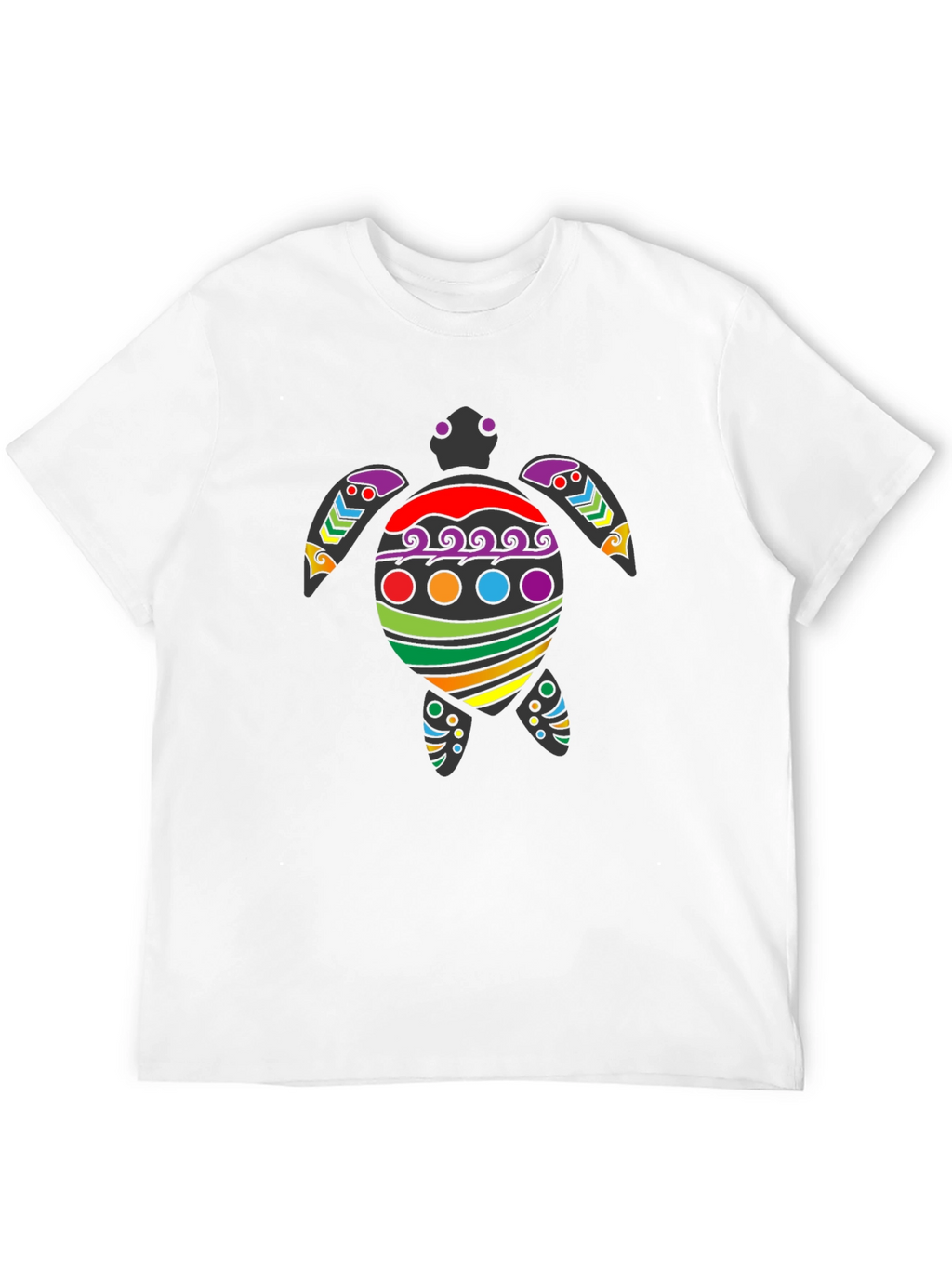 Rainbow Turtle Graphic Tee - Black