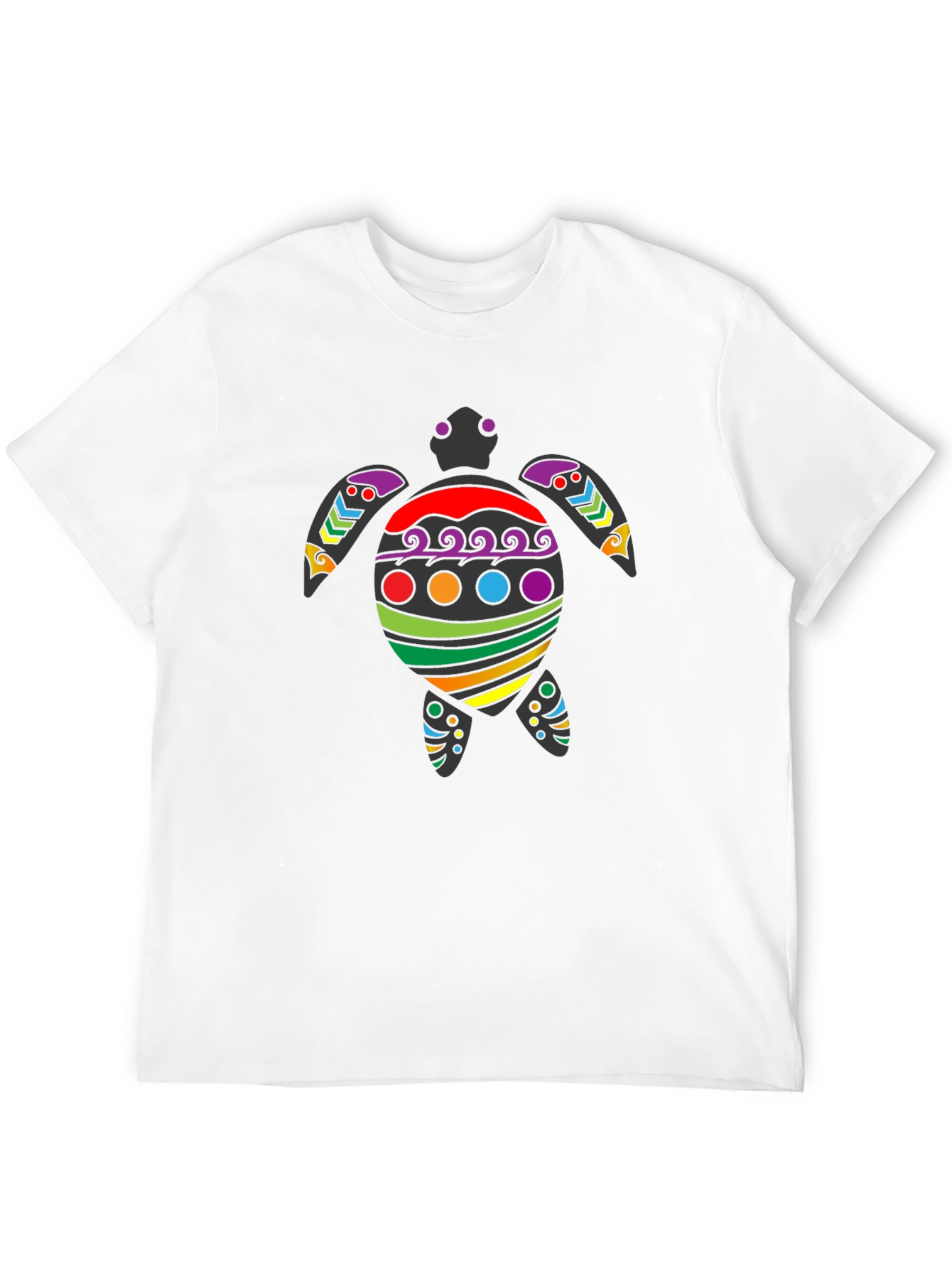 Rainbow Turtle Graphic Tee - Black
