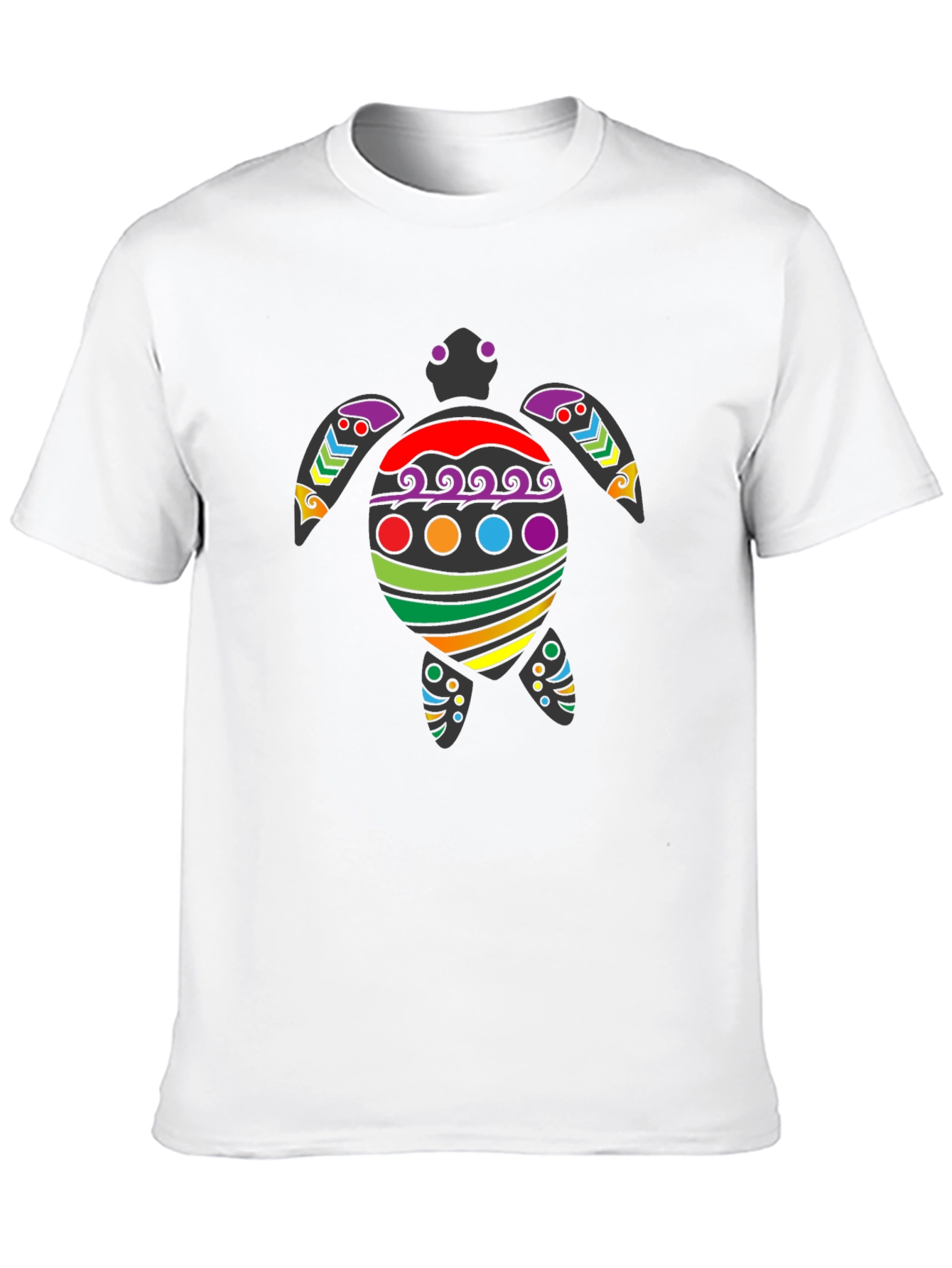 Rainbow Turtle Graphic Tee - Black