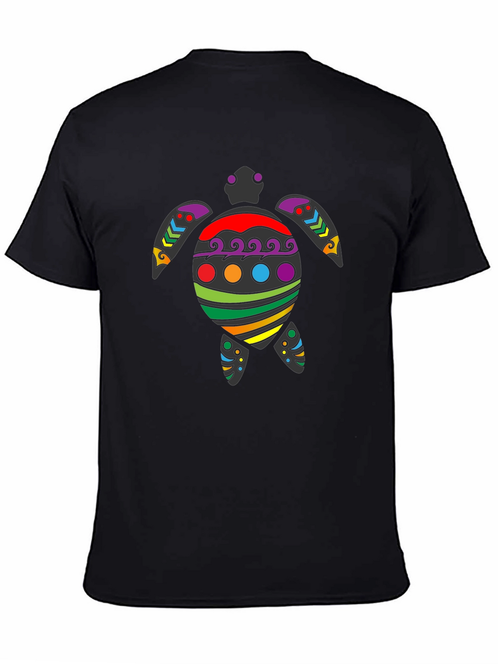 Rainbow Turtle Graphic Tee - Black