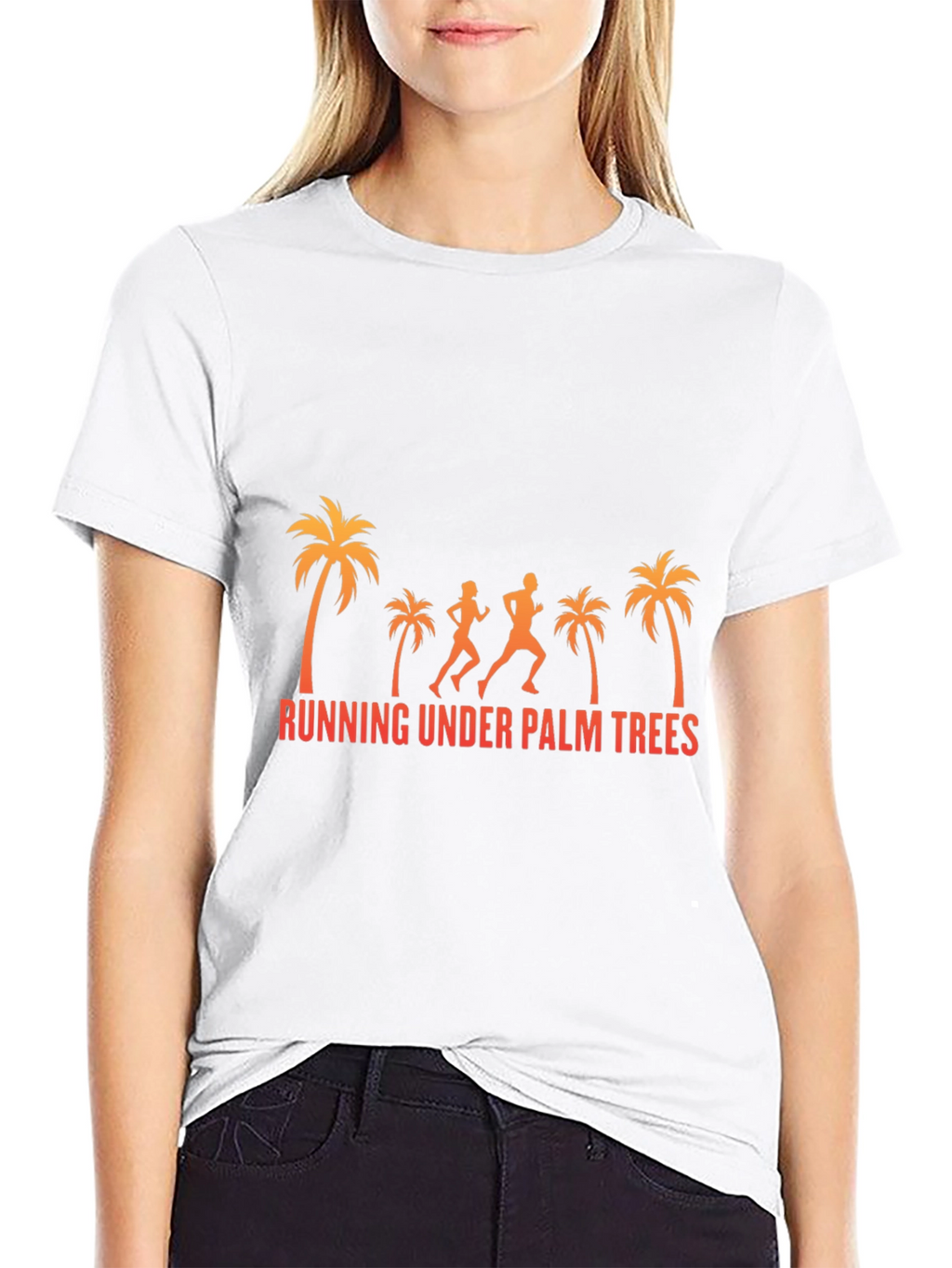 Running Under Palm Trees Graphic Tee