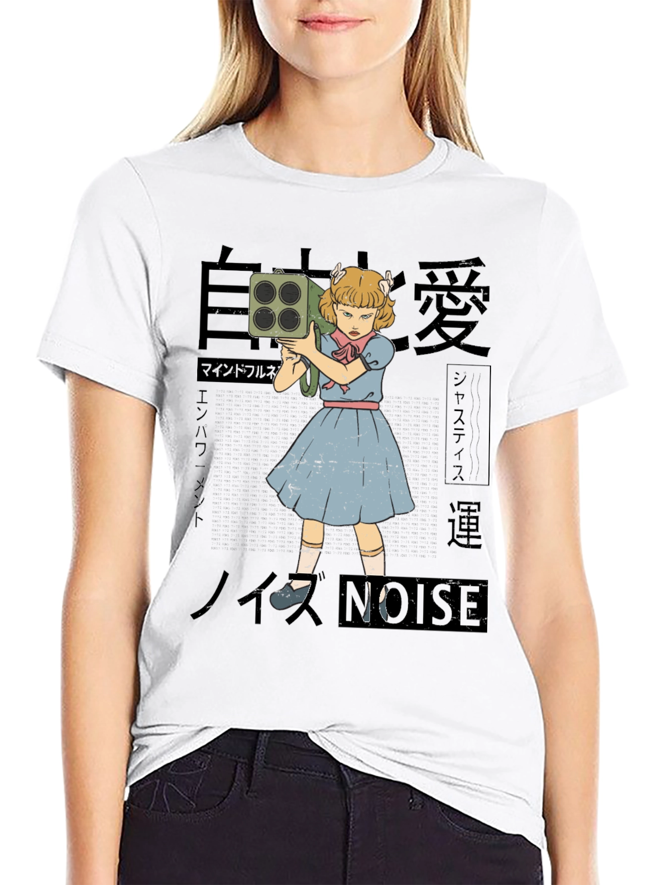 Noise Girl Graphic T-Shirt - Edgy Japanese Inspired Tee