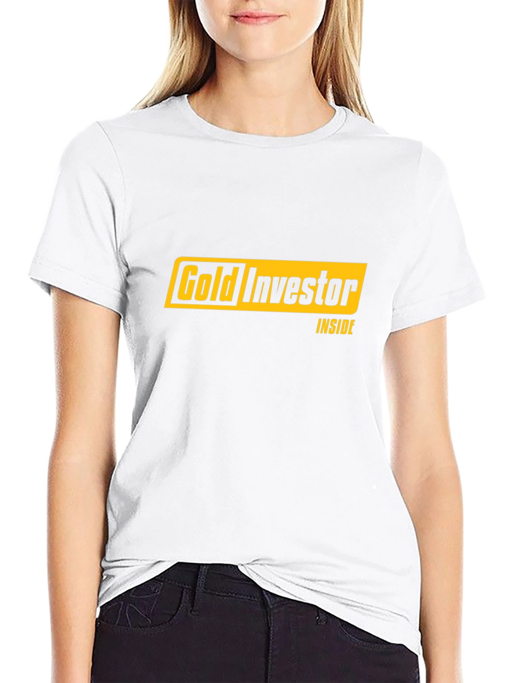 Gold Investor Inside Black T-Shirt
