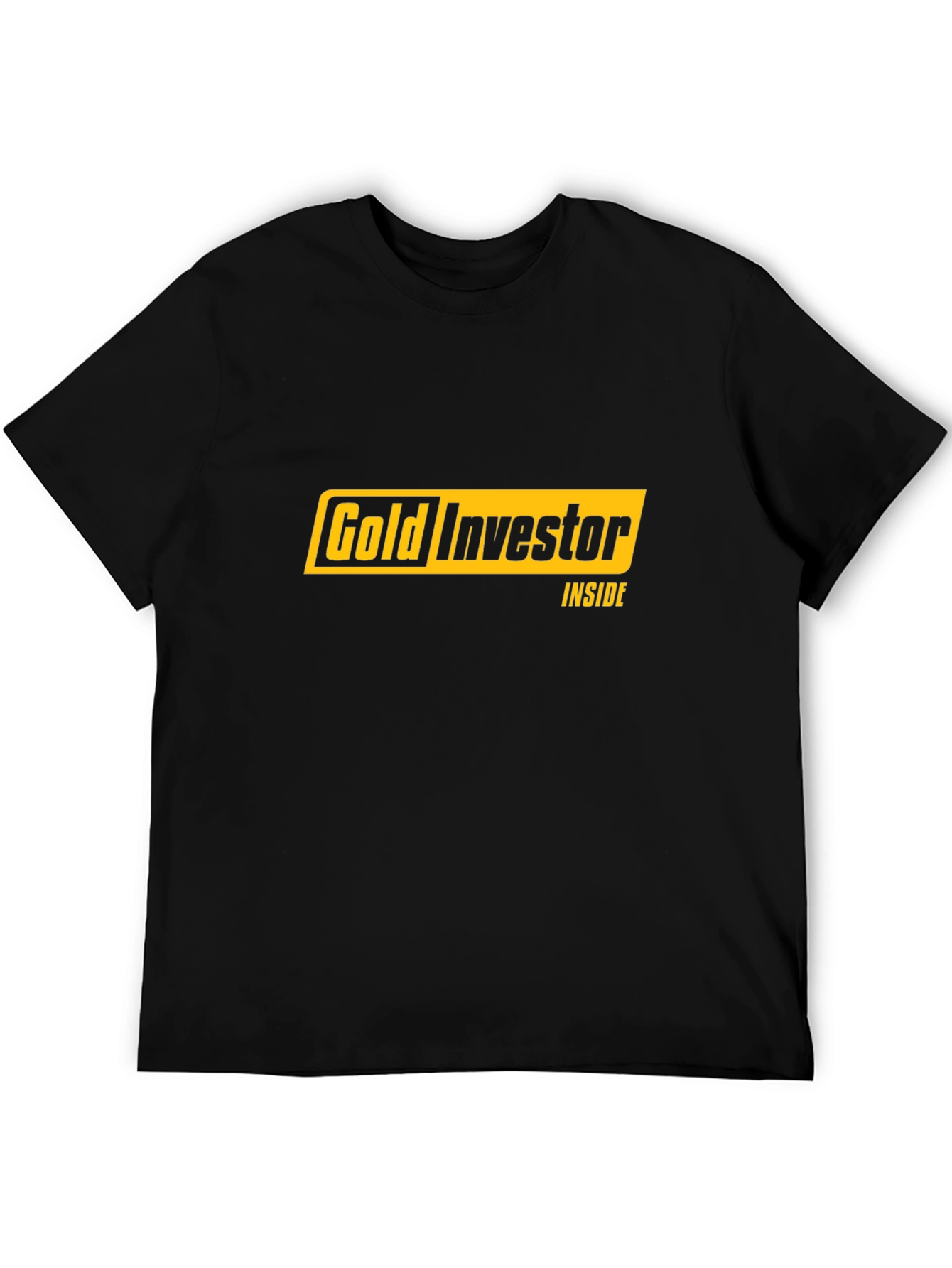 Gold Investor Inside Black T-Shirt
