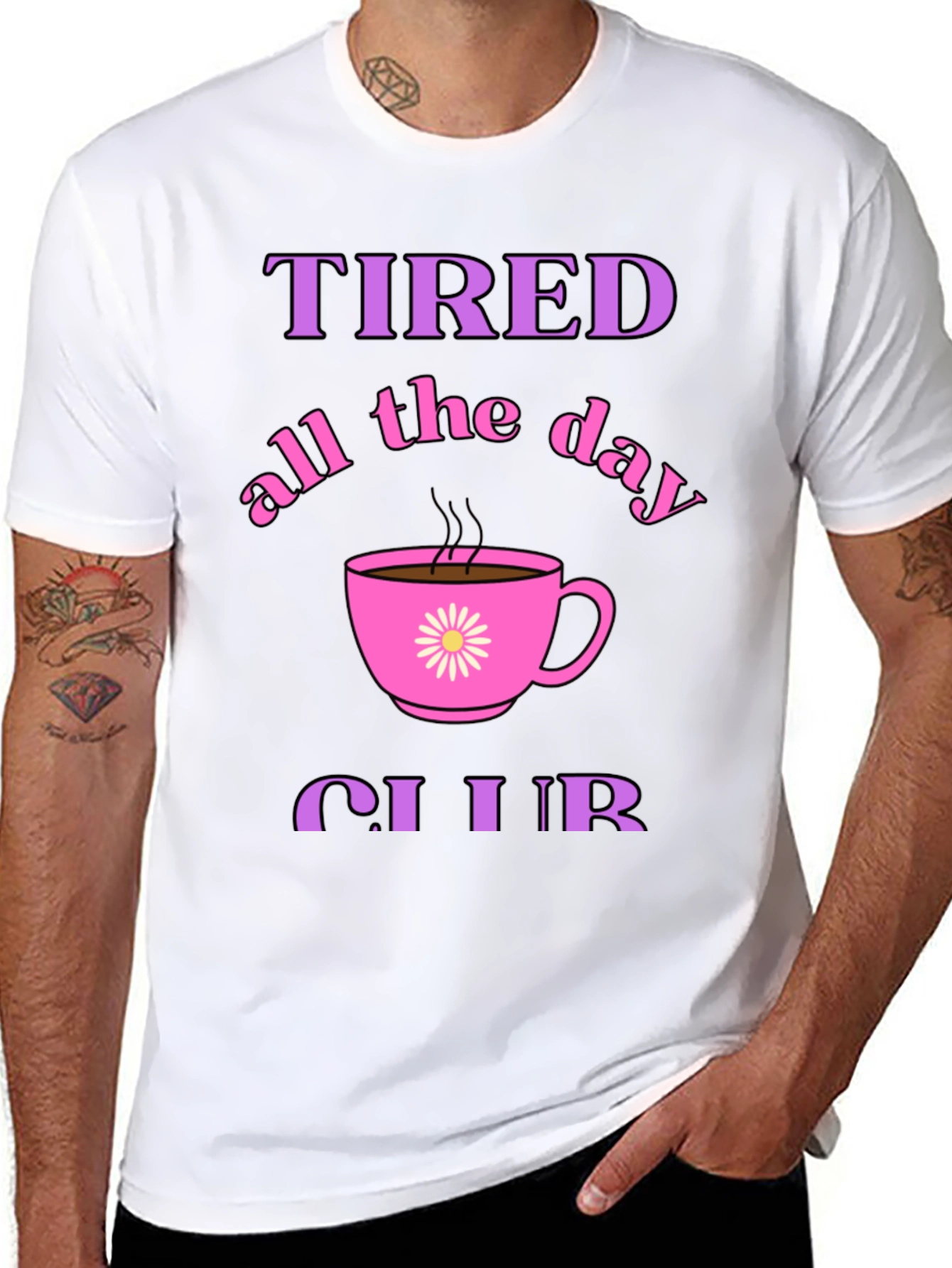 Tired All Day Club Black Graphic Tee