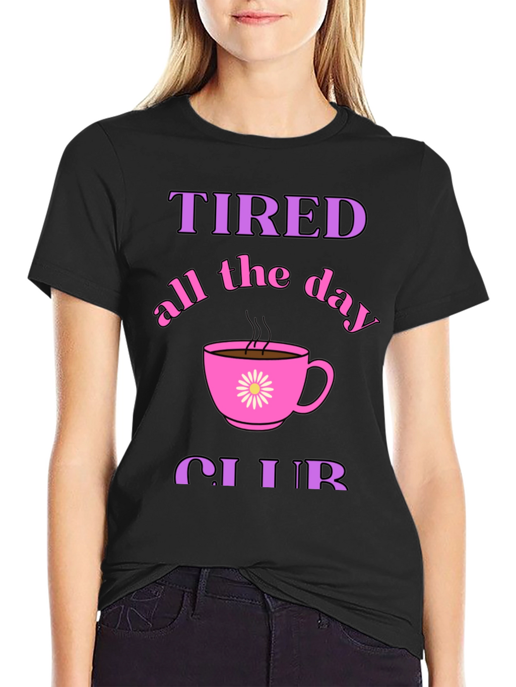 Tired All Day Club Black Graphic Tee