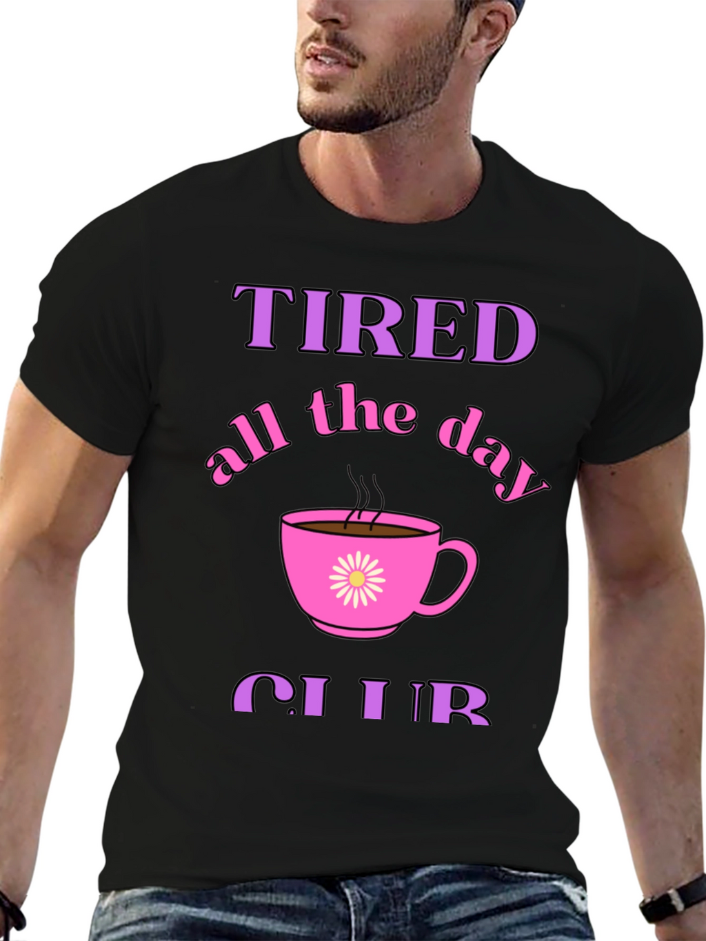 Tired All Day Club Black Graphic Tee