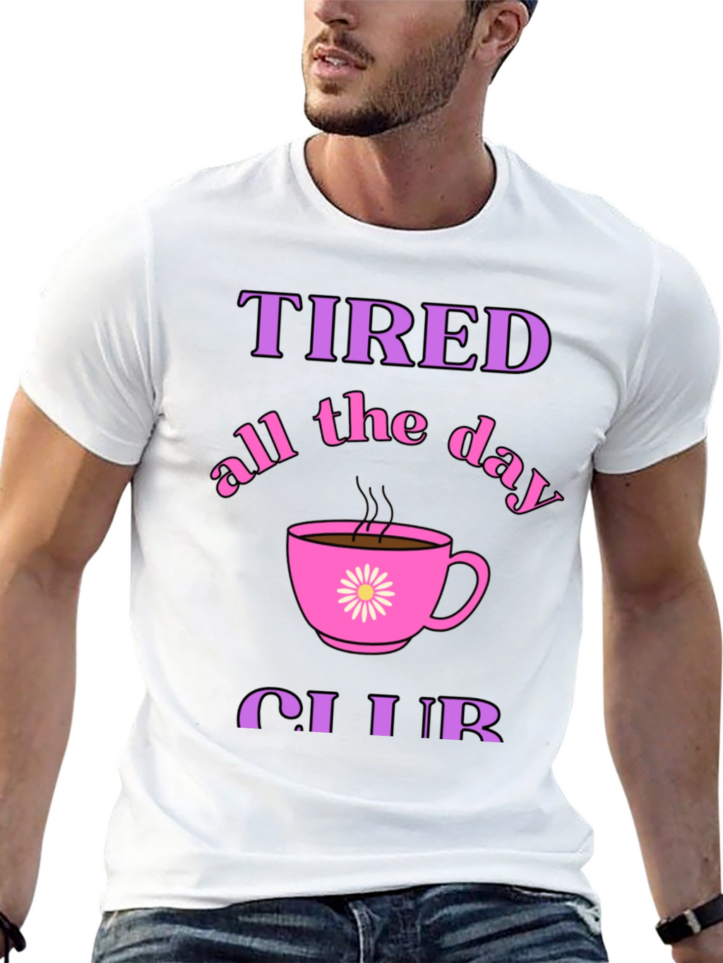 Tired All Day Club Black Graphic Tee