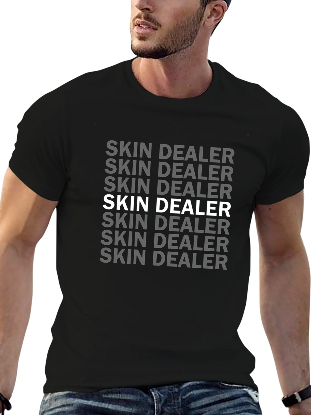 Skin Dealer Graphic Print Black T-Shirt