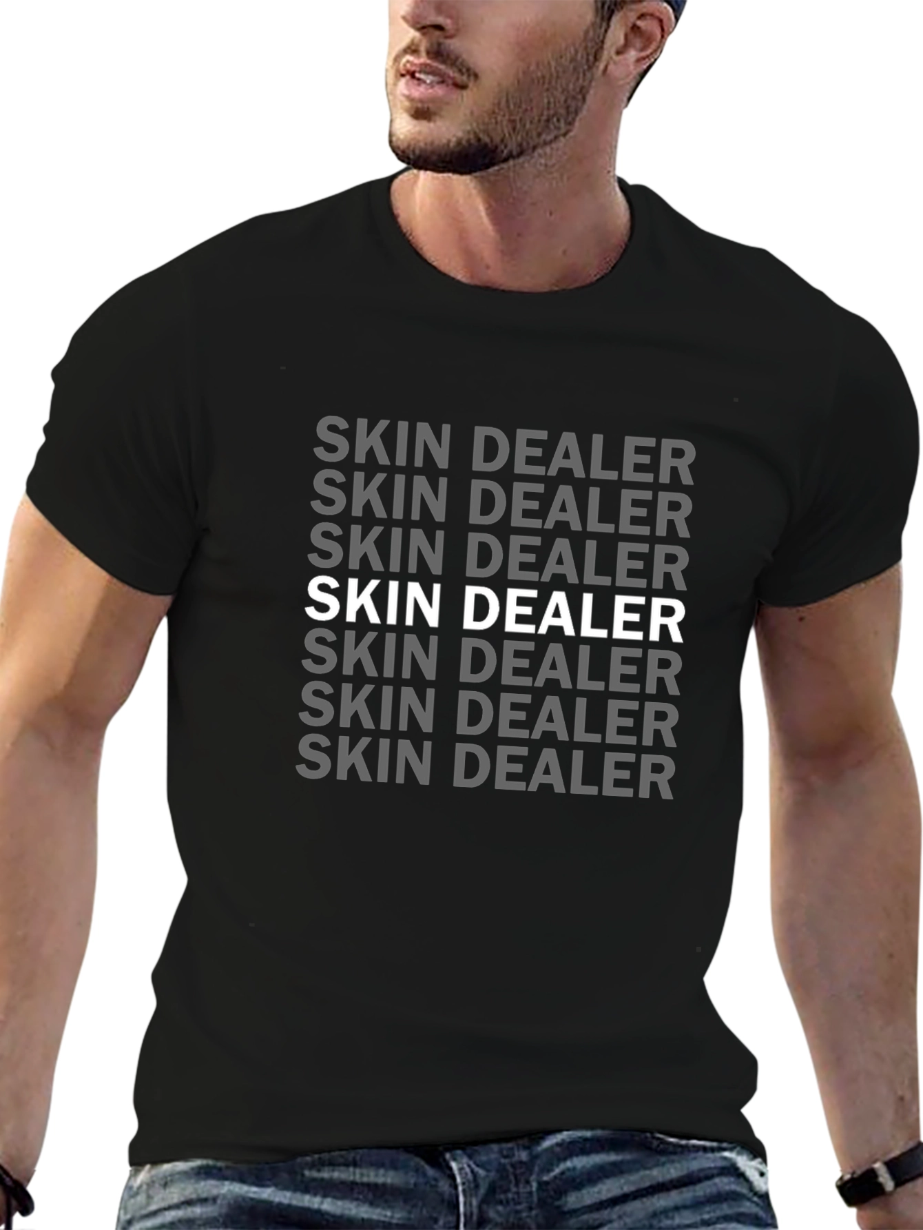 Skin Dealer Graphic Print Black T-Shirt