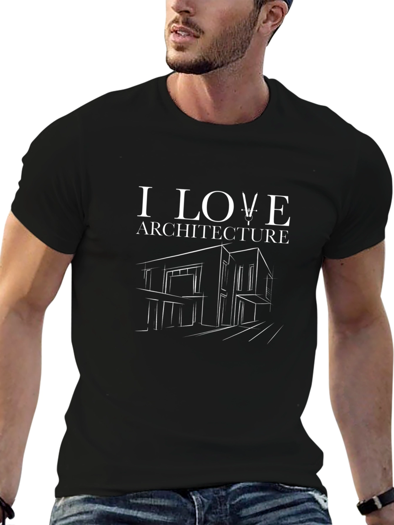 I Love Architecture Black T-Shirt