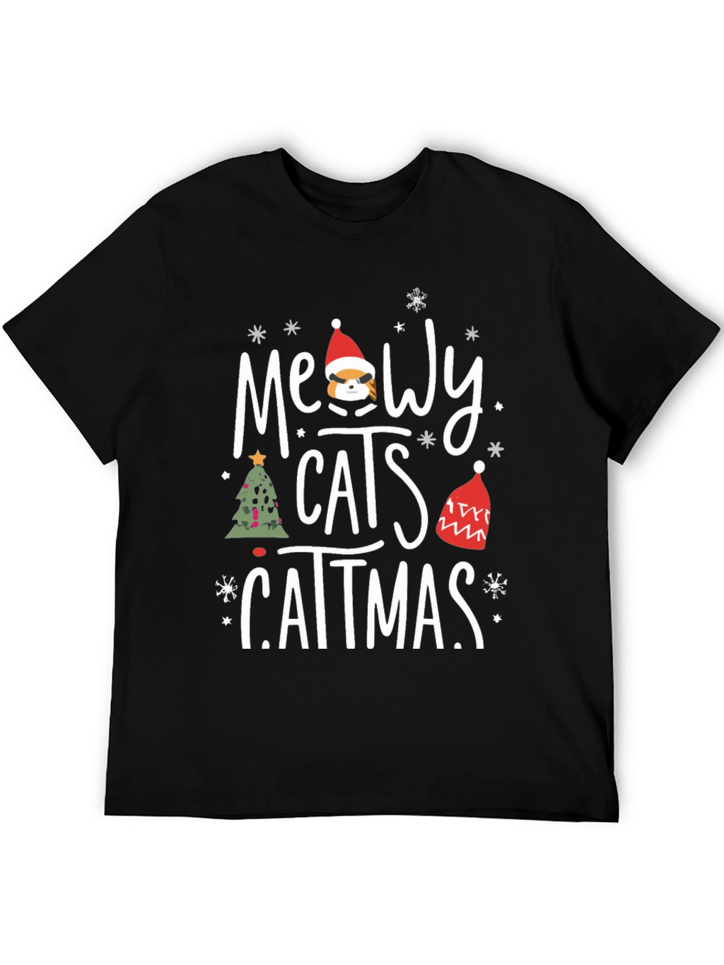 Meowy Catmas T-Shirt - Holiday Cat Lover Tee