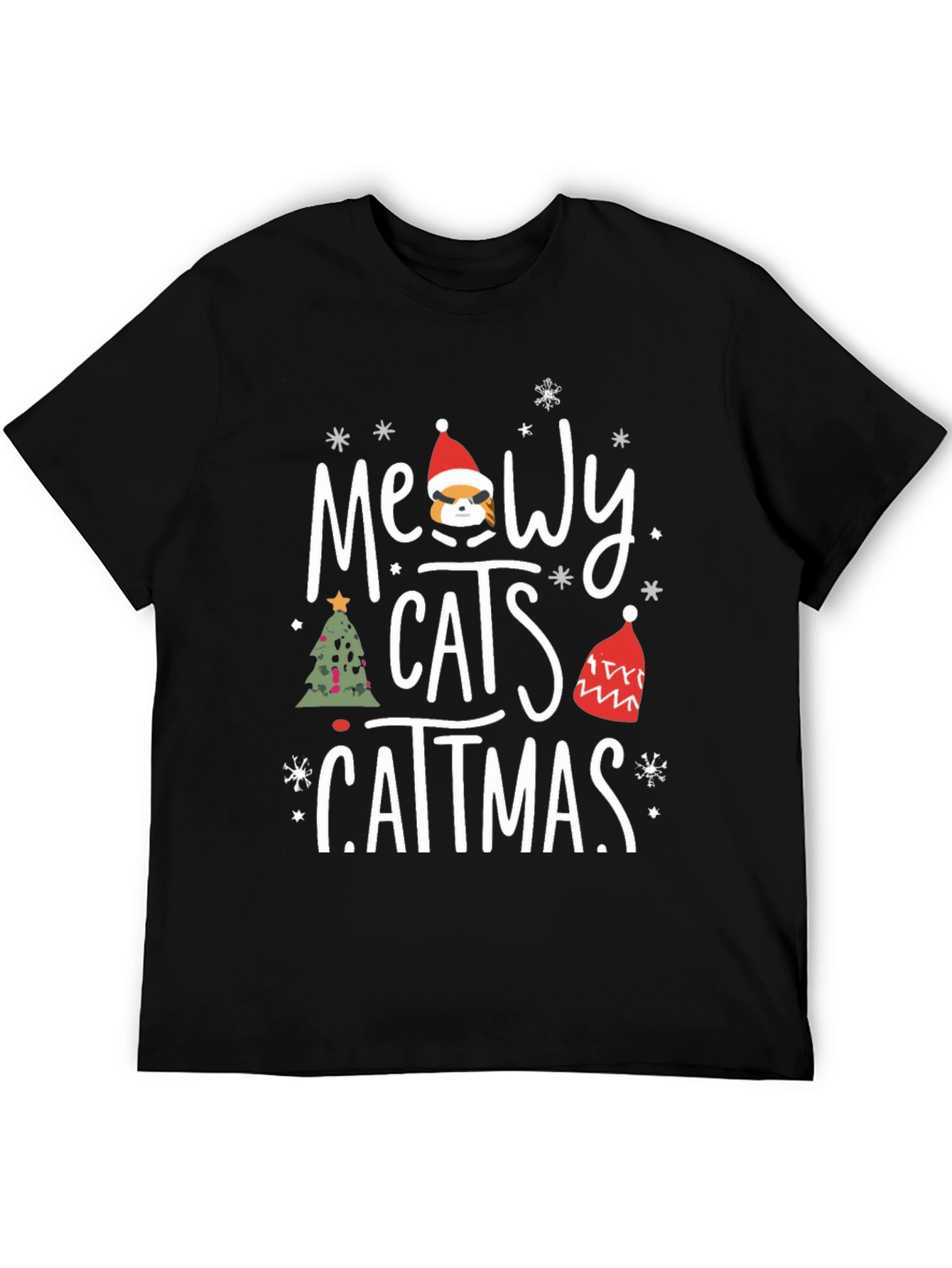 Meowy Catmas T-Shirt - Holiday Cat Lover Tee