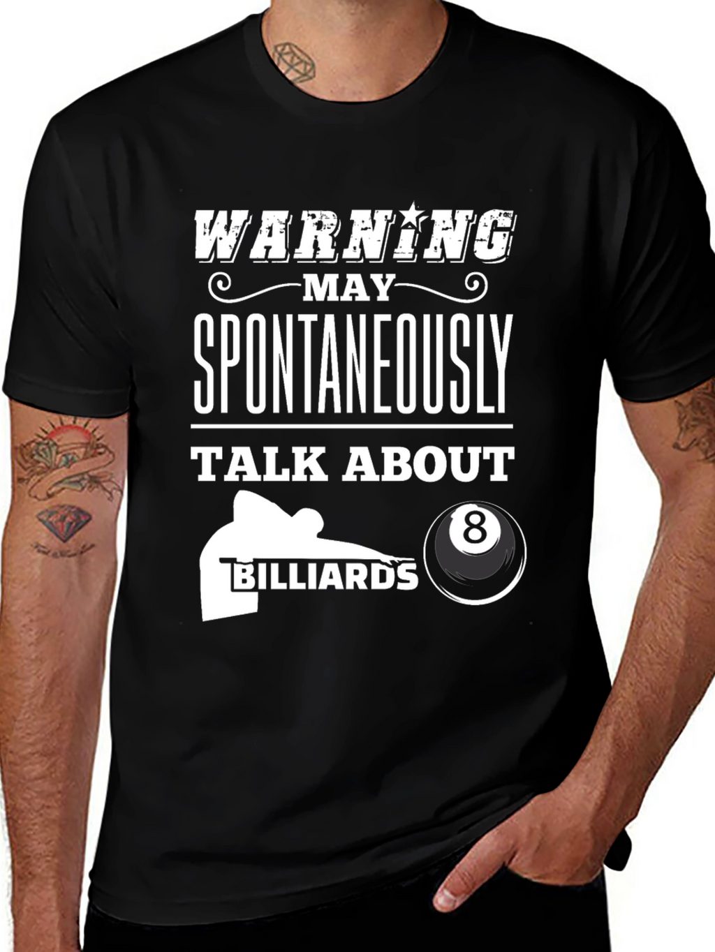 Warning: Spontaneously Talk About Billiards T-Shirt