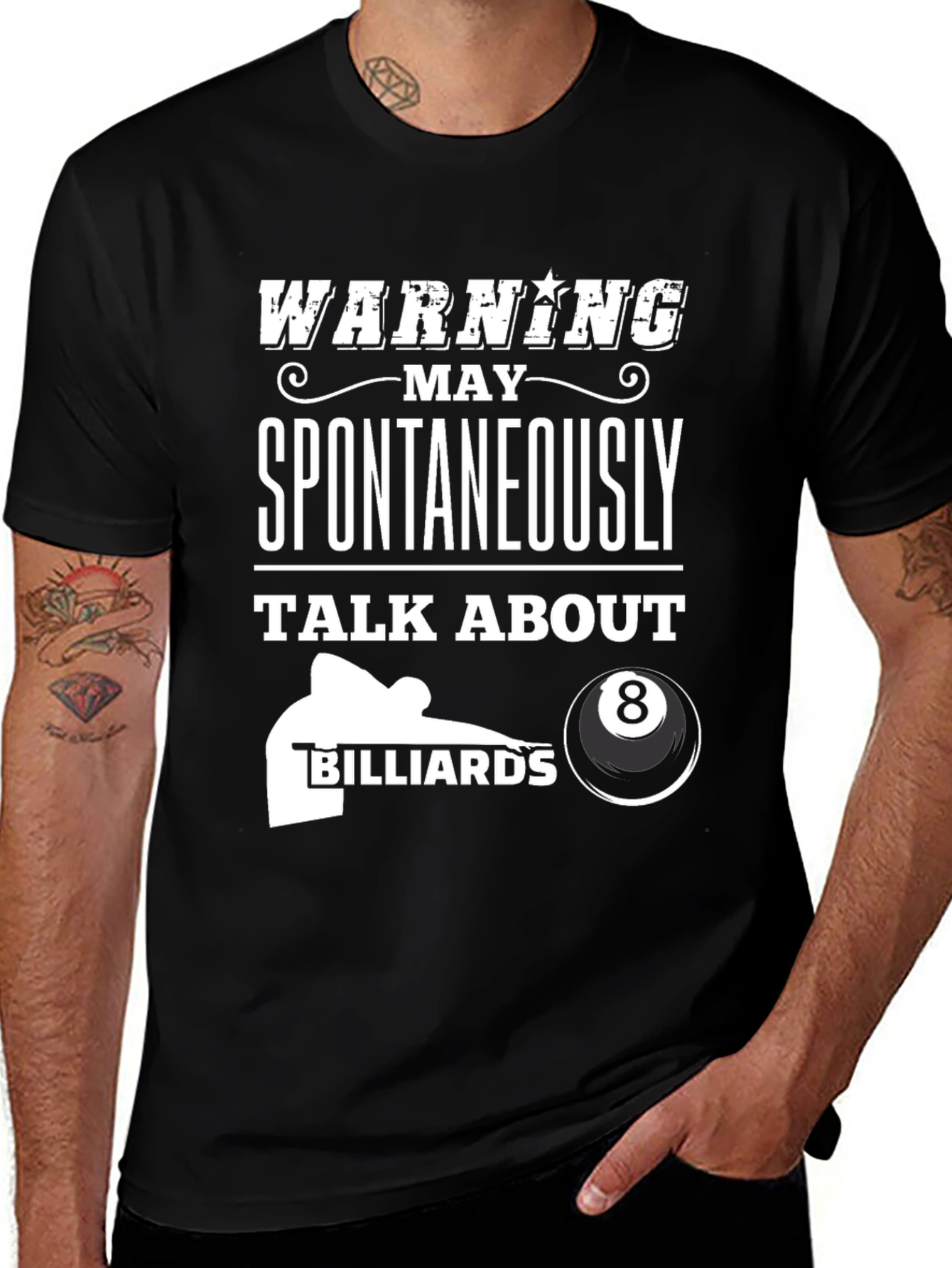 Warning: Spontaneously Talk About Billiards T-Shirt