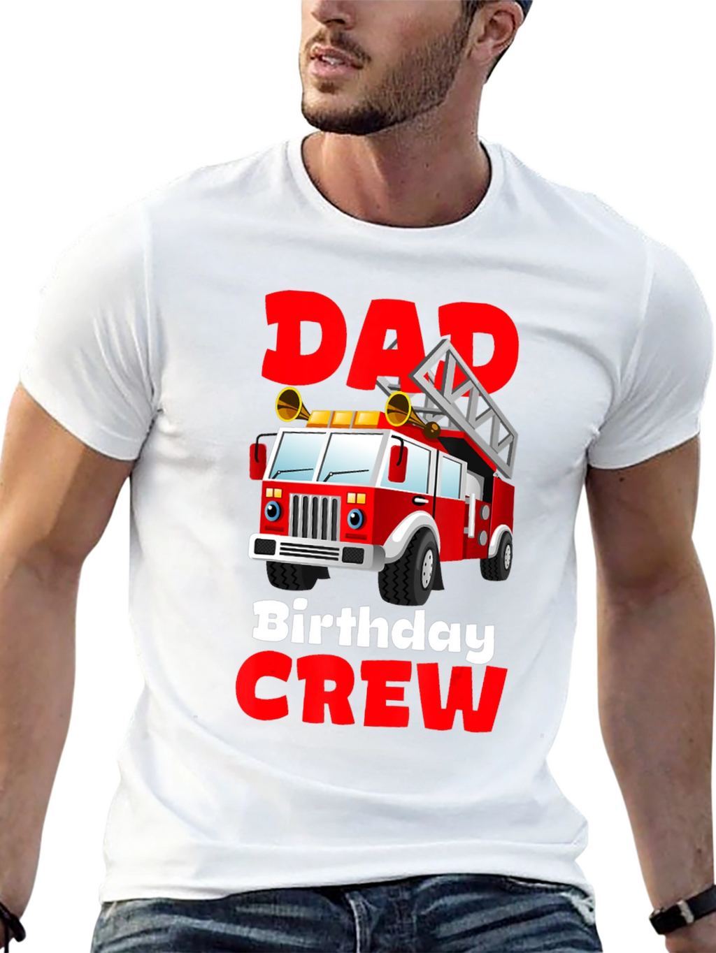 Dad Birthday Crew Firetruck T-Shirt
