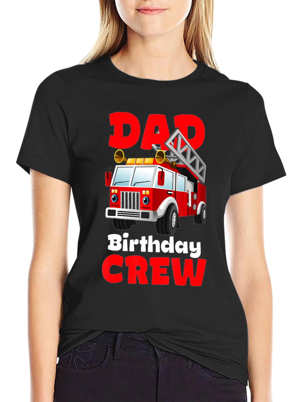Dad Birthday Crew Firetruck T-Shirt