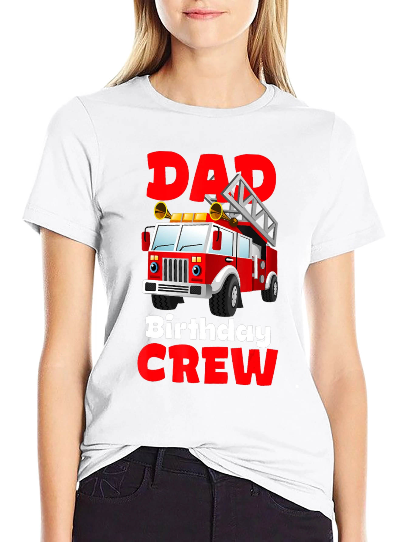 Dad Birthday Crew Firetruck T-Shirt