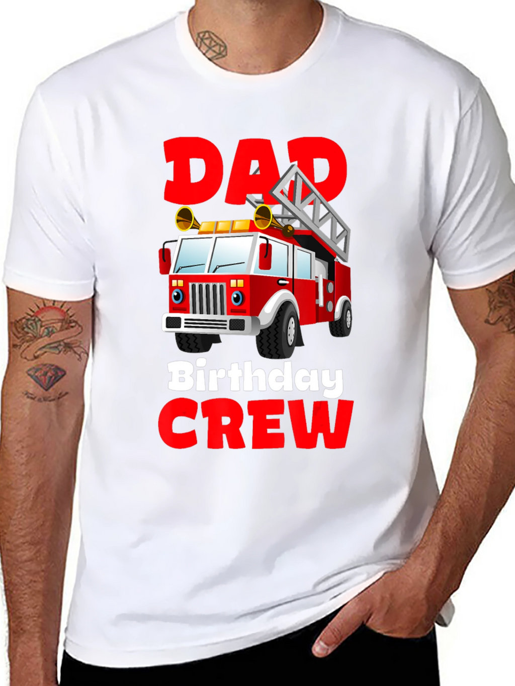 Dad Birthday Crew Firetruck T-Shirt