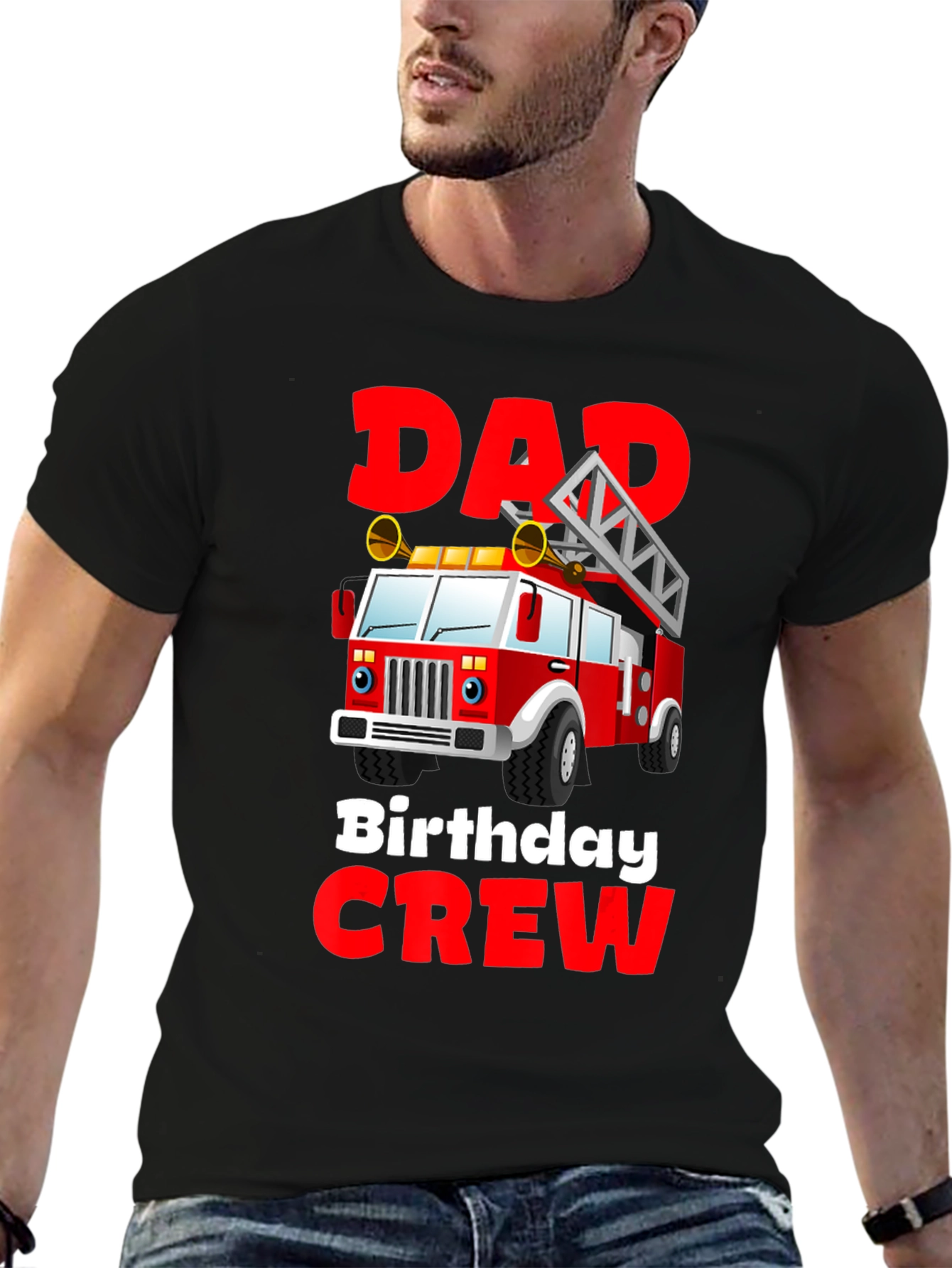 Dad Birthday Crew Firetruck T-Shirt