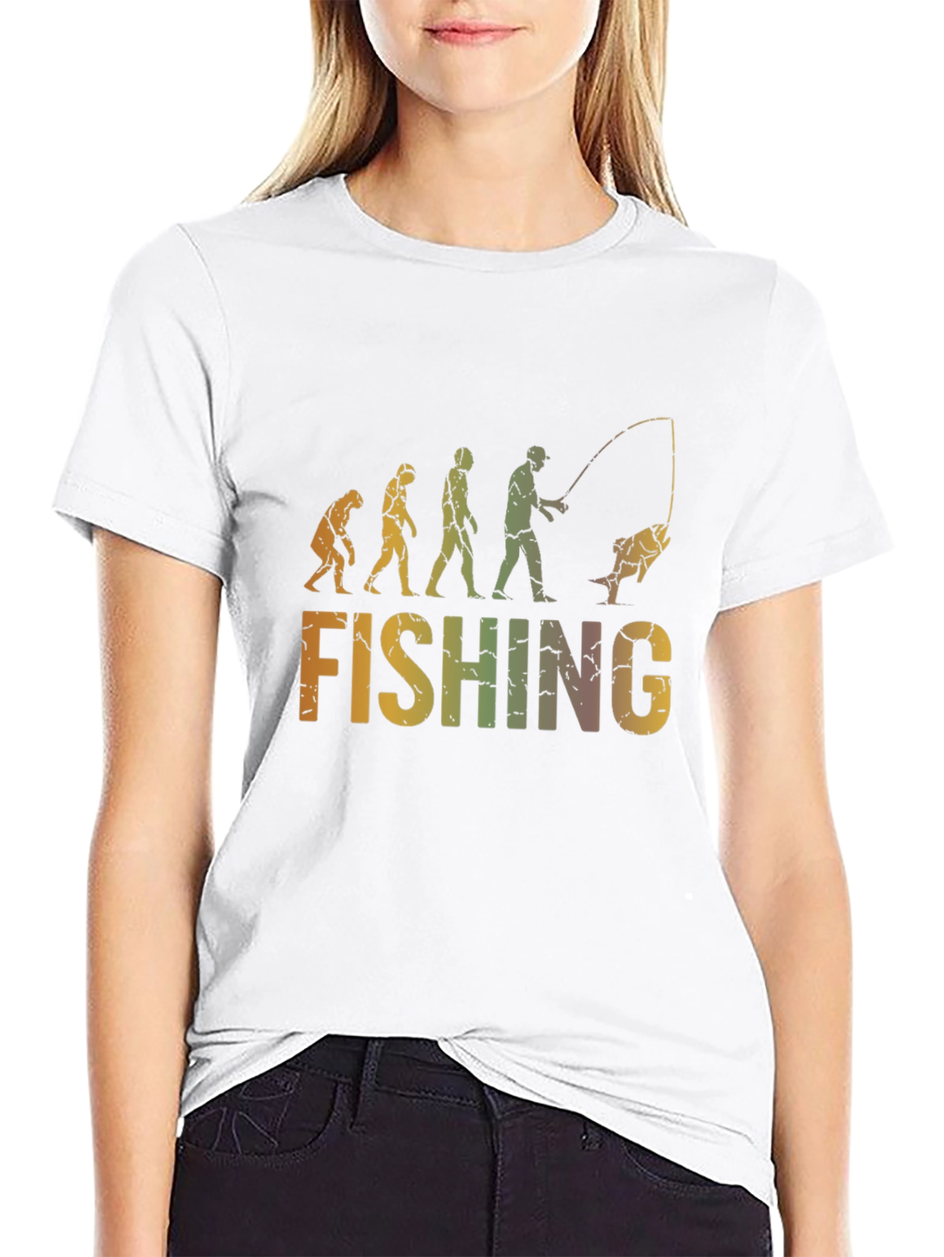 Evolution of Fishing Graphic T-Shirt - Black