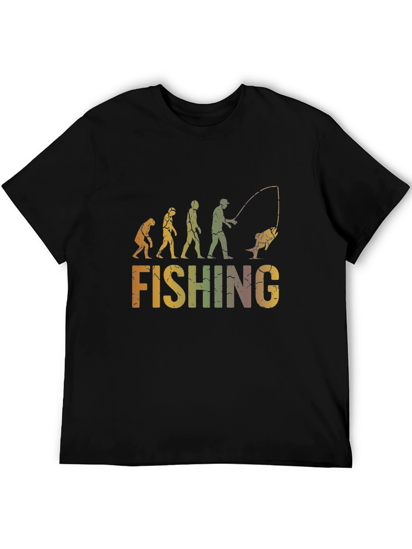 Evolution of Fishing Graphic T-Shirt - Black