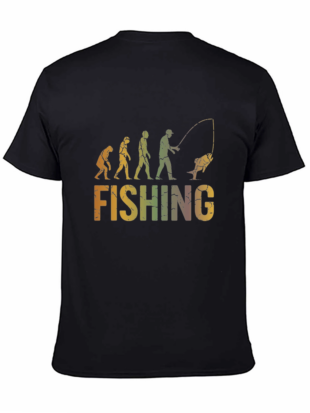 Evolution of Fishing Graphic T-Shirt - Black