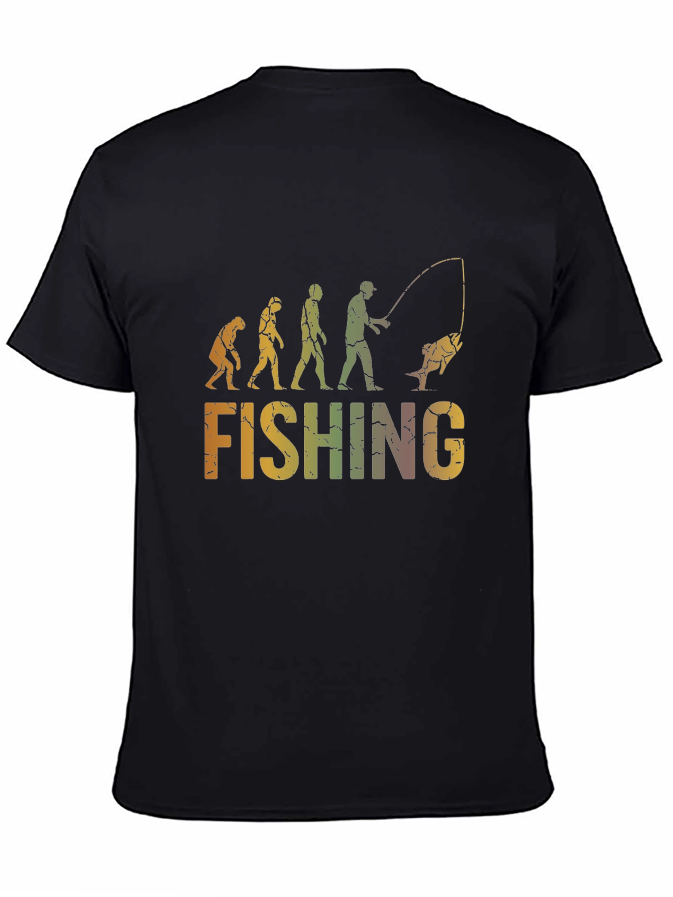 Evolution of Fishing Graphic T-Shirt - Black