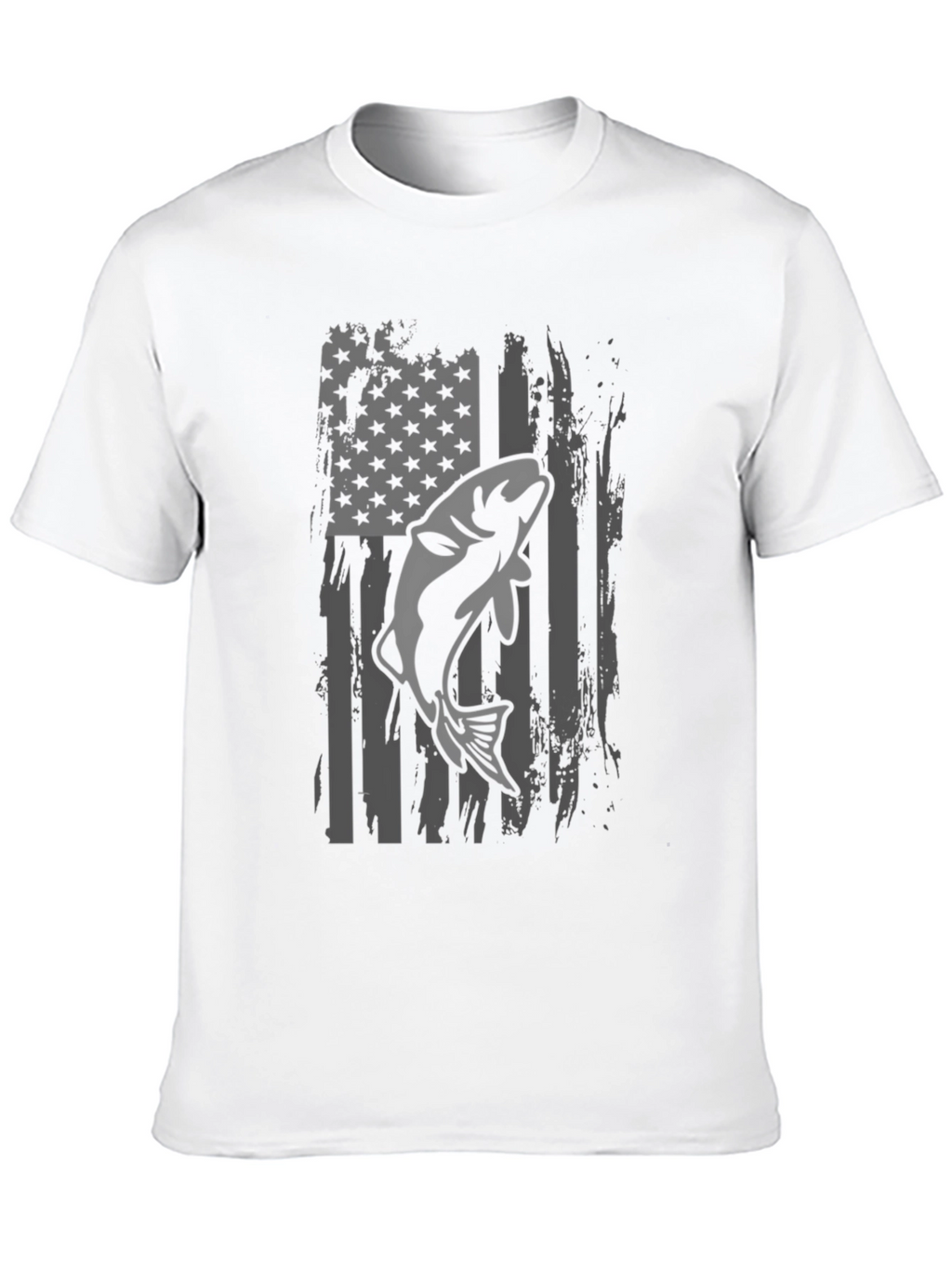 American Flag Fishing T-Shirt - Bass Graphic Tee