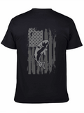 American Flag Fishing T-Shirt - Bass Graphic Tee