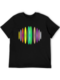 Abstract Oval Design Black T-Shirt
