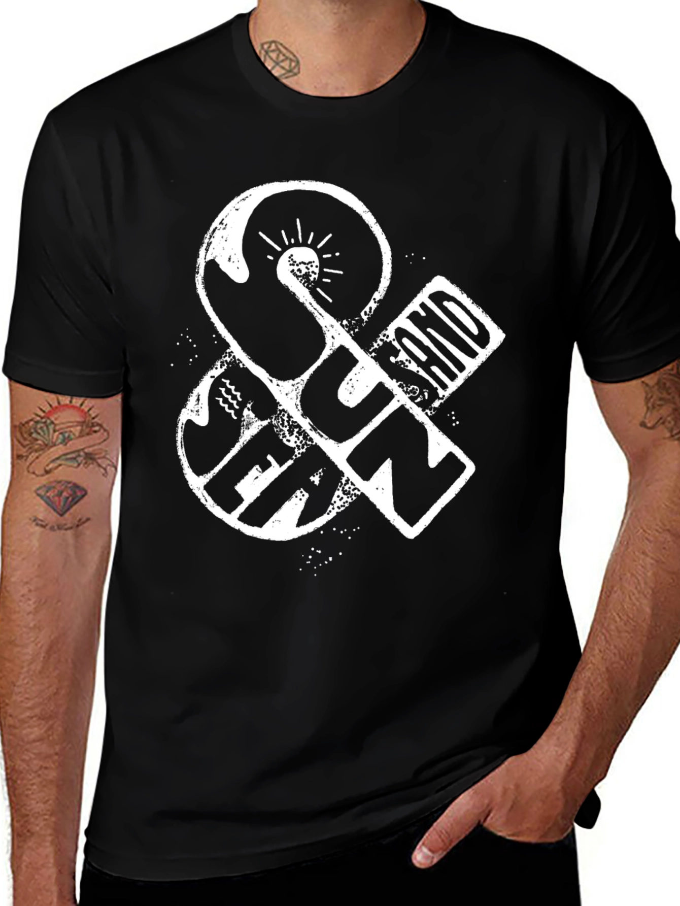 Sun & Sand Graphic T-Shirt - Black