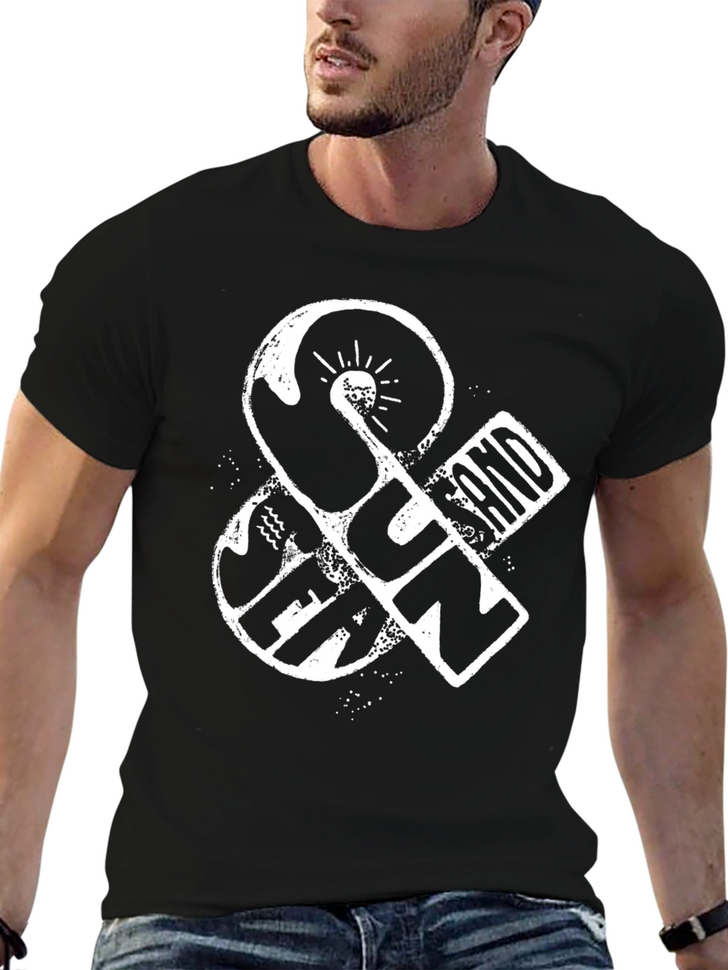 Sun & Sand Graphic T-Shirt - Black