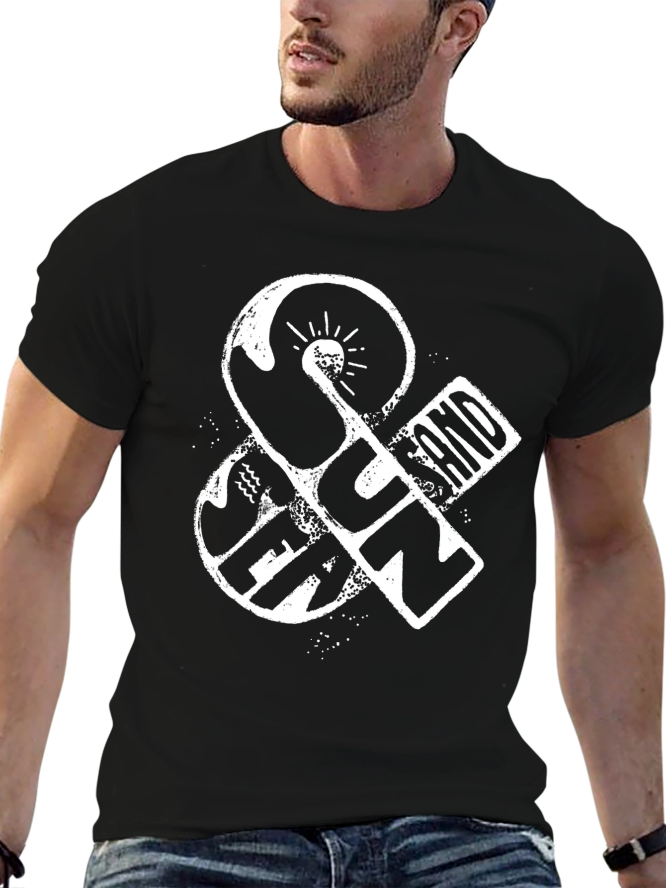 Sun & Sand Graphic T-Shirt - Black