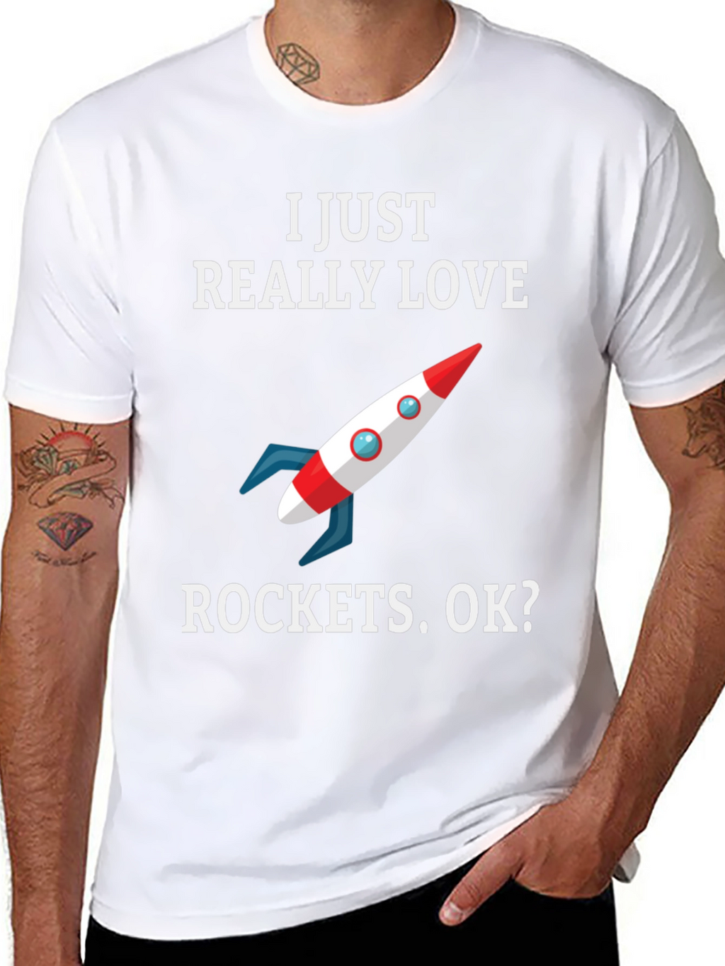I Love Rockets T-Shirt - Space Enthusiast Tee