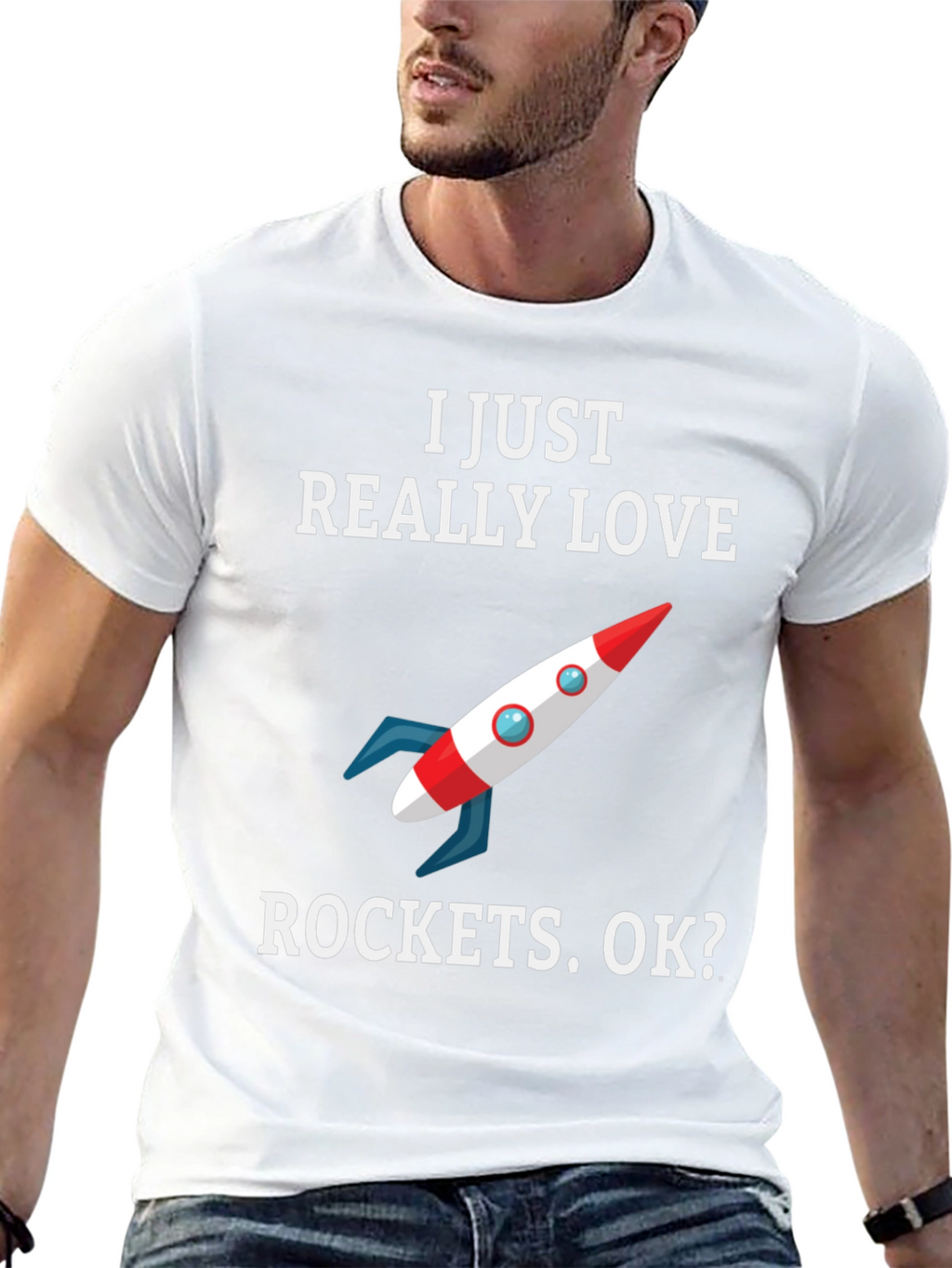 I Love Rockets T-Shirt - Space Enthusiast Tee