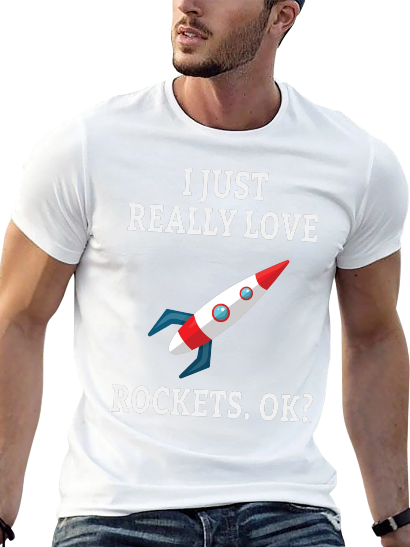 I Love Rockets T-Shirt - Space Enthusiast Tee