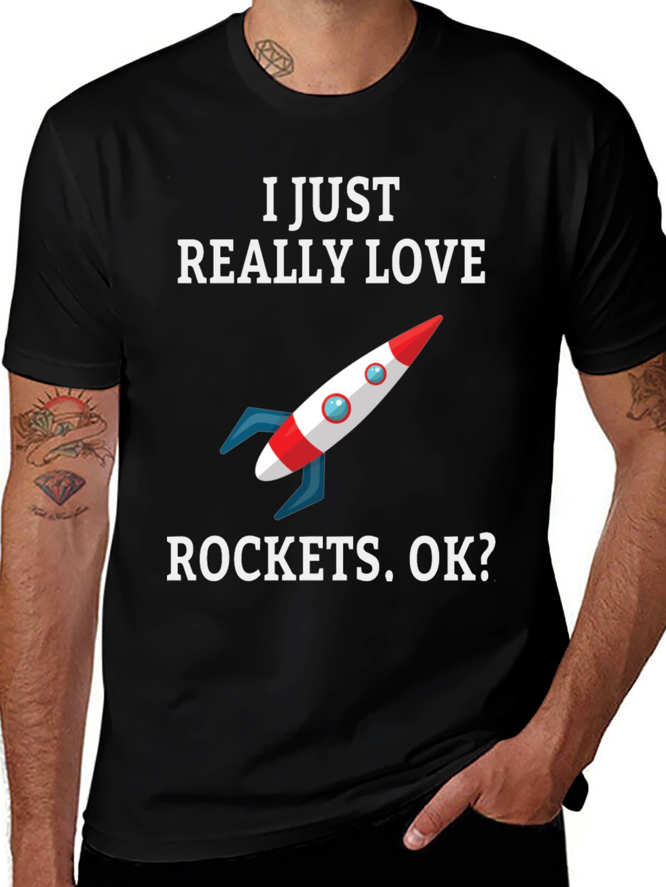 I Love Rockets T-Shirt - Space Enthusiast Tee