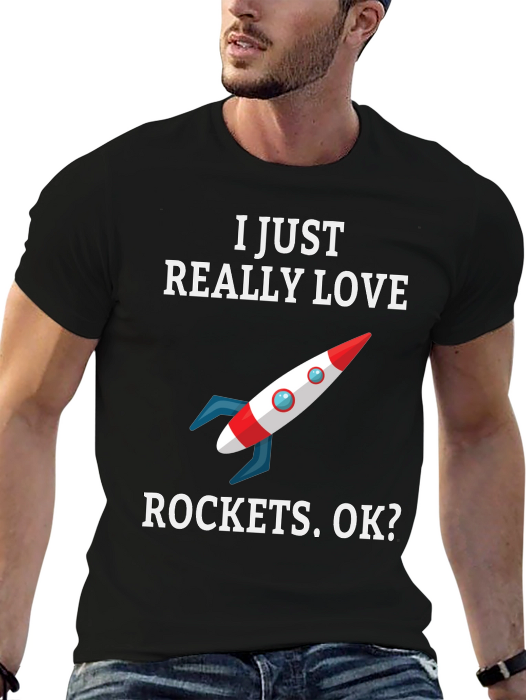 I Love Rockets T-Shirt - Space Enthusiast Tee