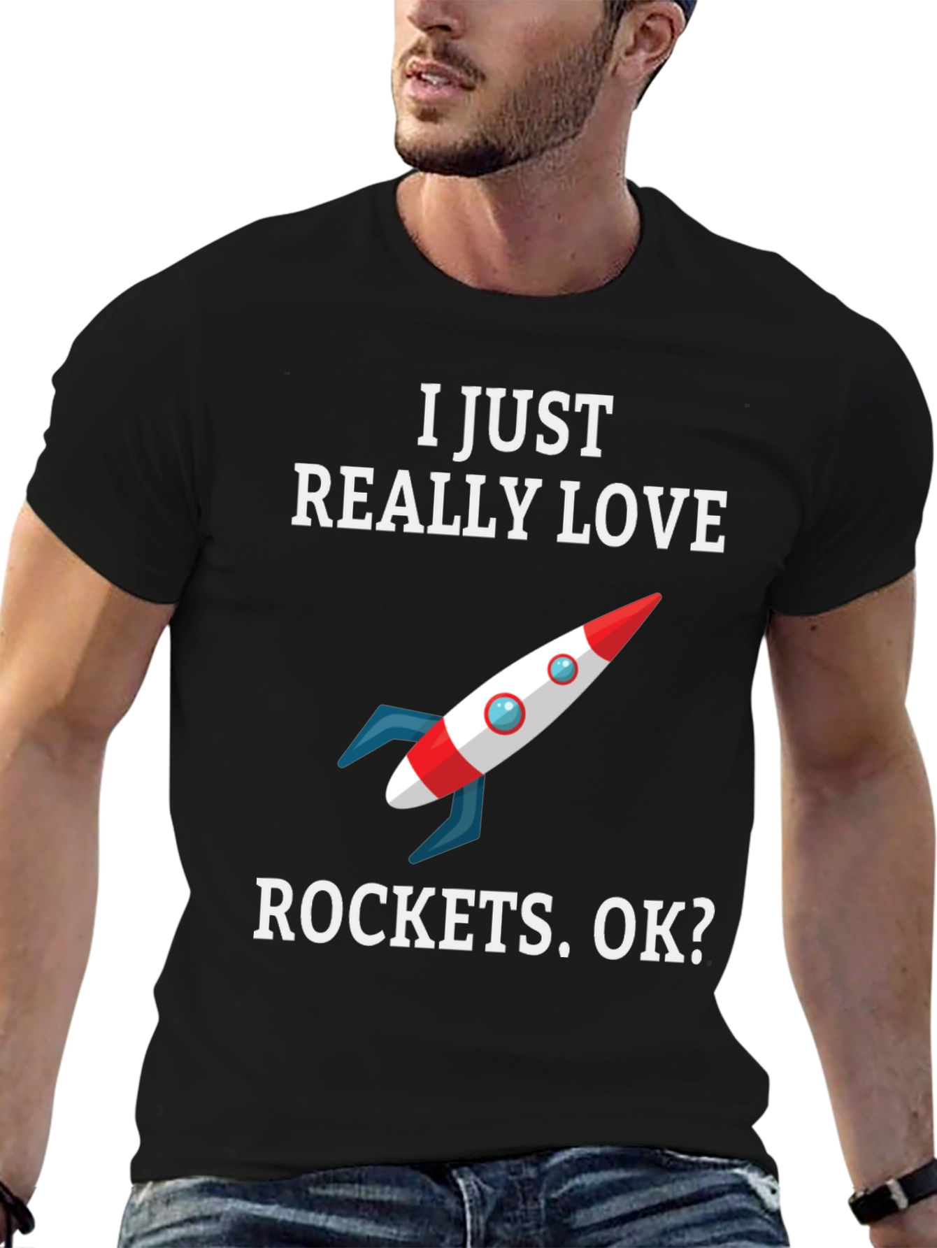 I Love Rockets T-Shirt - Space Enthusiast Tee